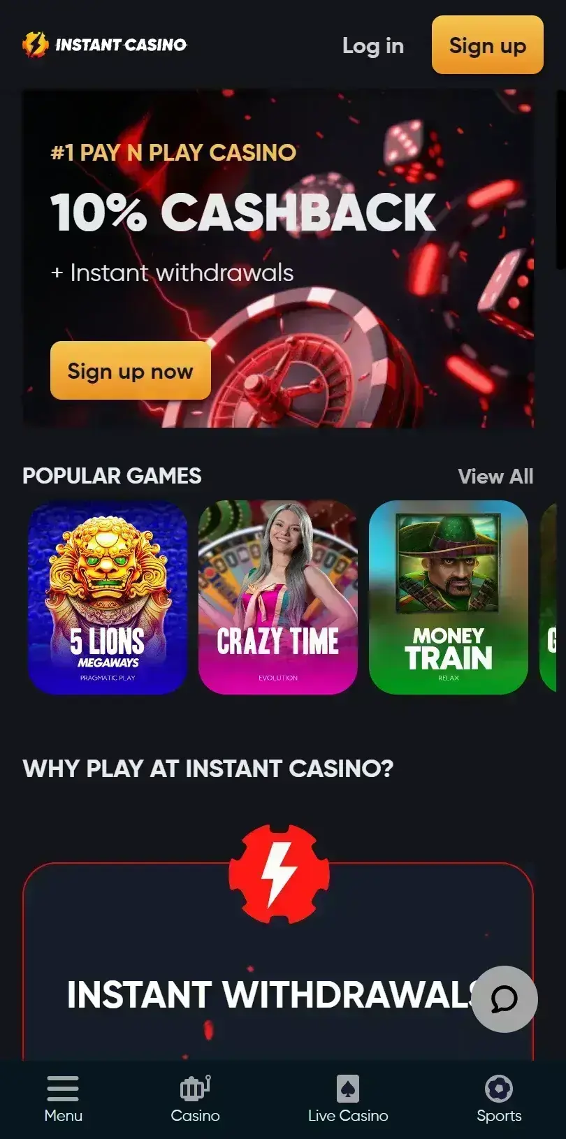 Instant Casino Képernyőkép 2